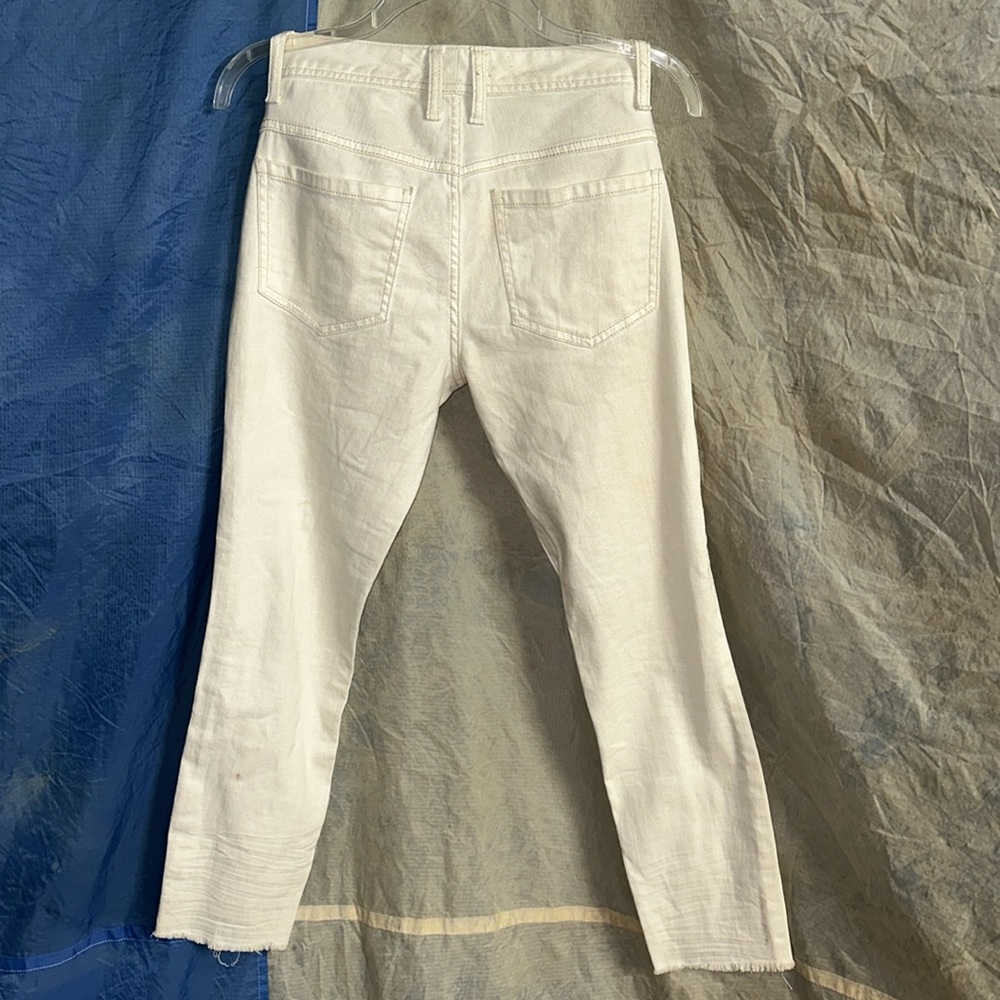 Free People Cream Denim Pants